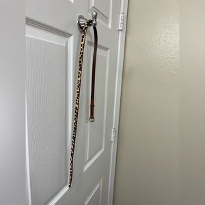 J. Crew leopard print, mohair texture skinny belt, M/L